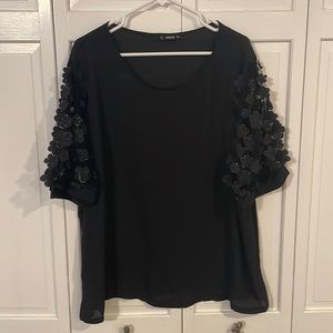 Top with Floral sleeve